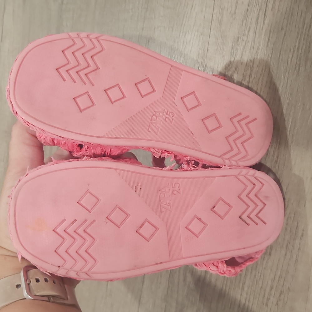 Zara Kids Pink Braided Sandals size 25 - Picture 5 of 11